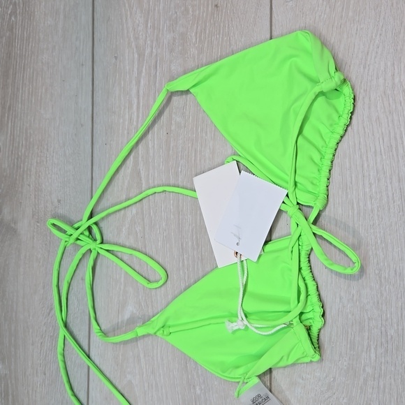 NWT Good American Women Chartreuse Swim Bikini Top sz 3/L - Picture 5 of 6